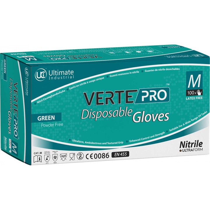 DG-VertePro&trade; - Heavyweight 5 Mil Green Disposable Box of 100 Alternative Image