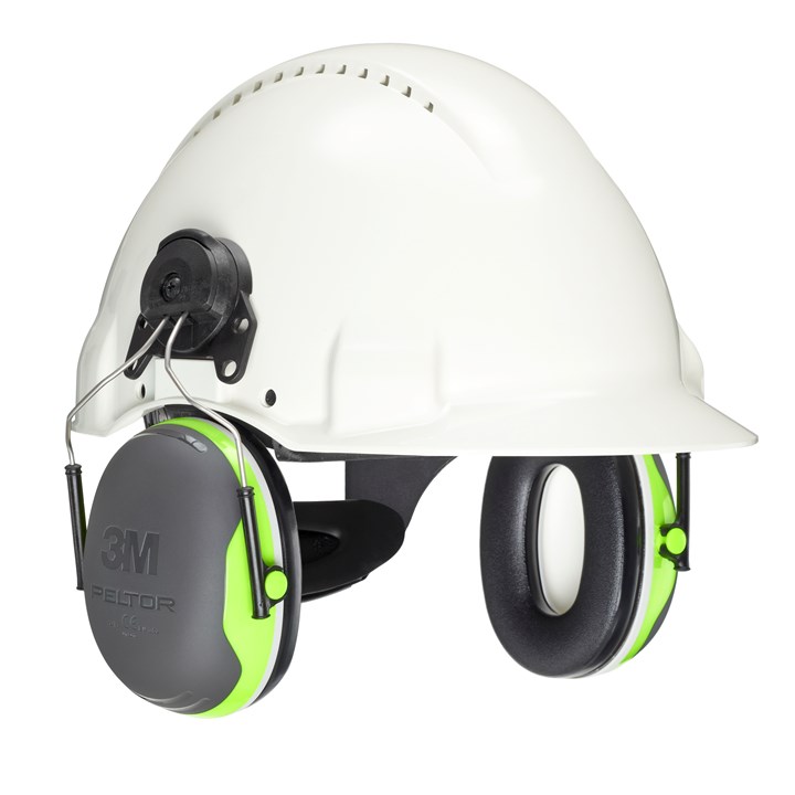 3M™ PELTOR™ Earmuffs, X4P3, 32 dB, Hi-Viz, Helmet Mounted