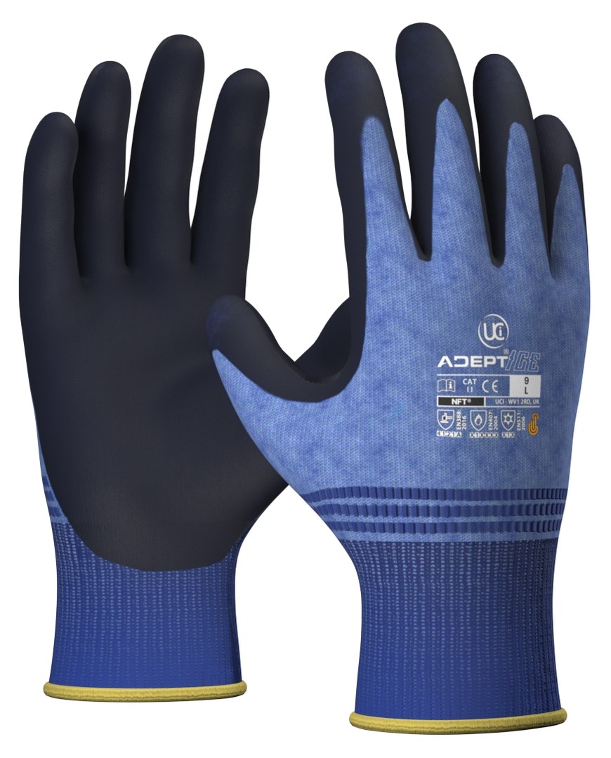 10 x UCI TS3 Thermal Liner Winter Warm Gloves EN388 EN511 BLUE Small or Large 