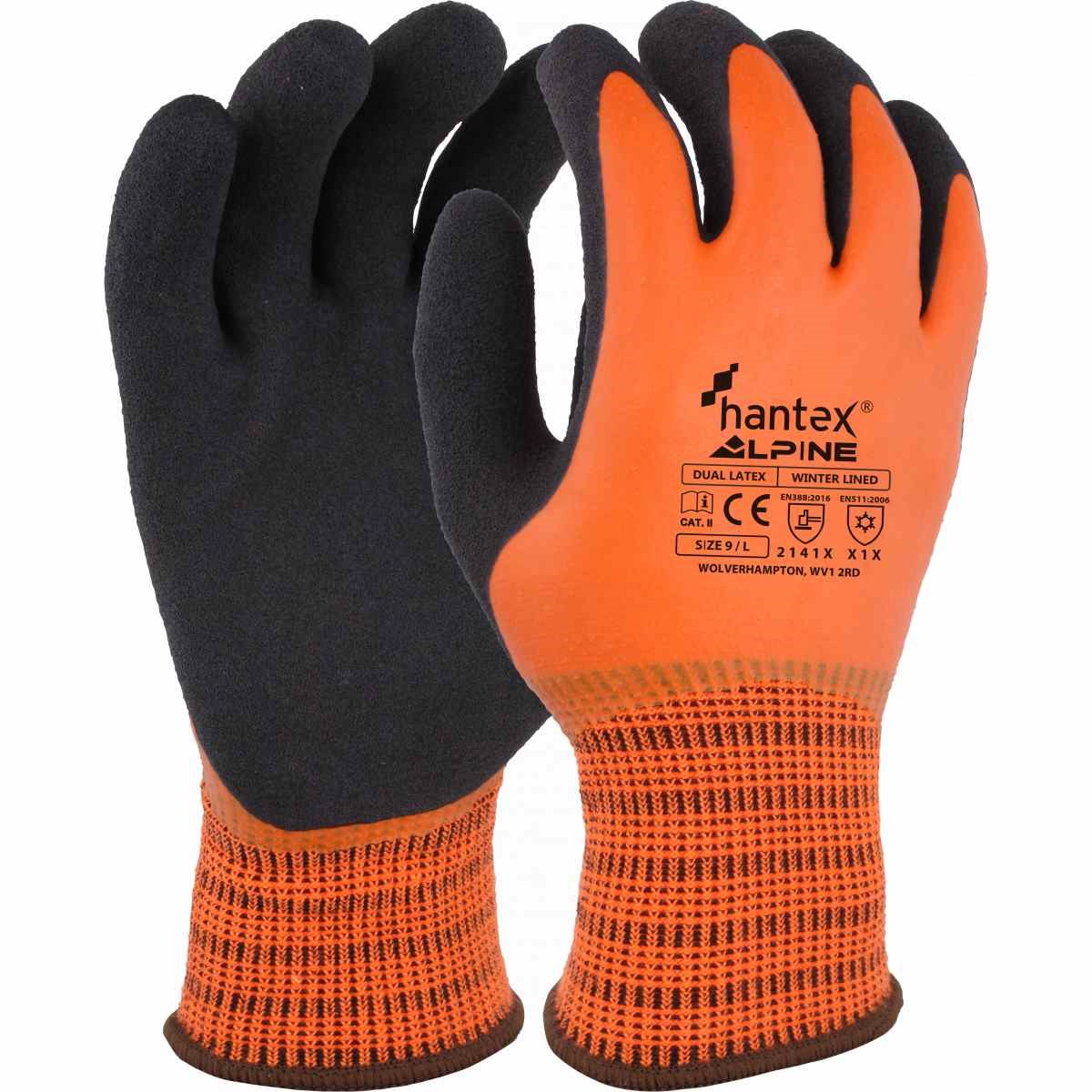 UCi KoolGrip-II Thermo-Star Latex Palm Coated Thermal Cold Winter Grip Gloves 