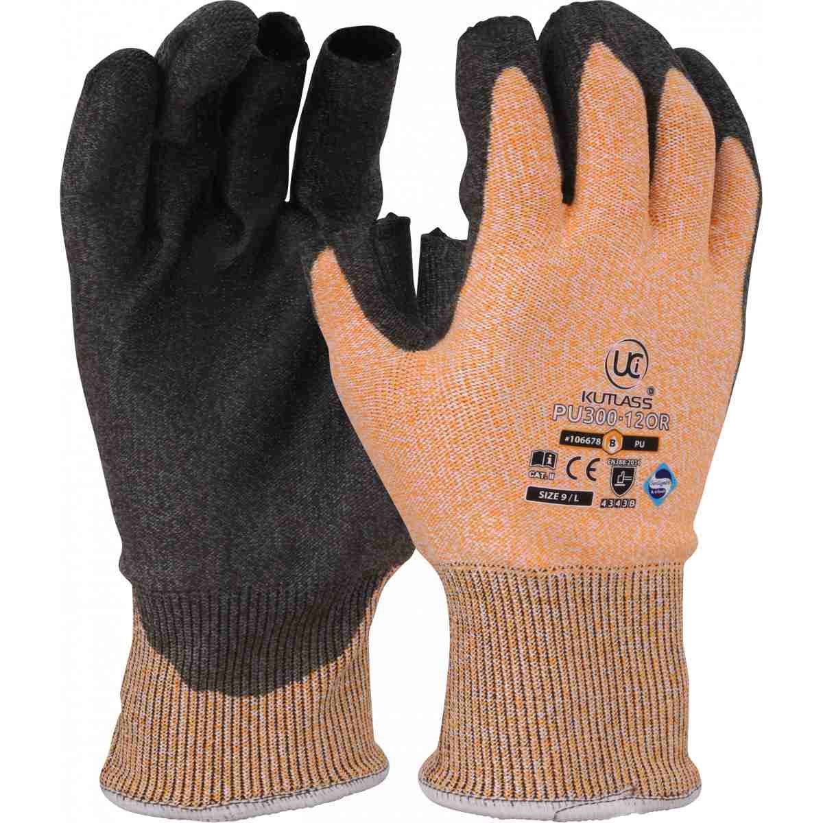 Kutlass PU300 Cut Resistant Gloves PU Palm Coated Safety Gloves Size 7,8,9,10
