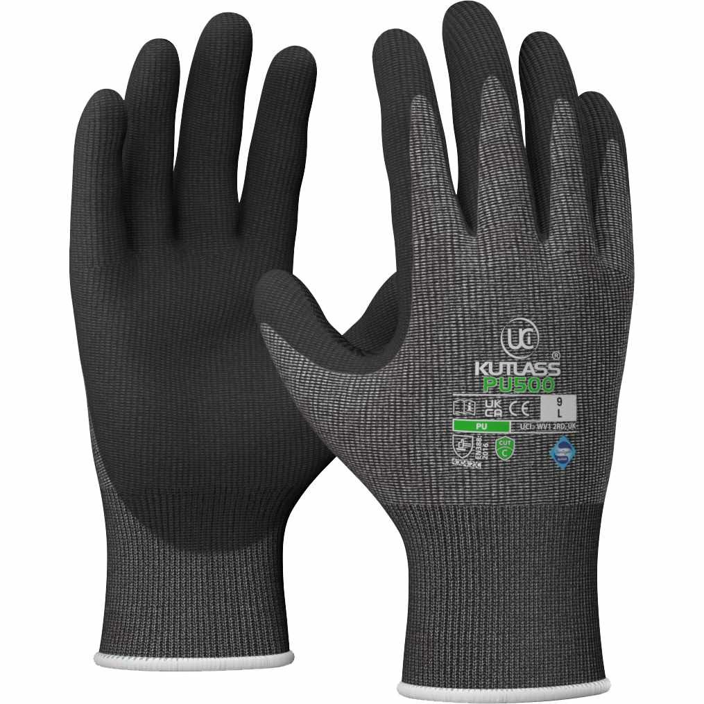 10 x UCI Kutlass® PU500G Cut Level 5 Polyurethane Coated Gloves EN388 4543 
