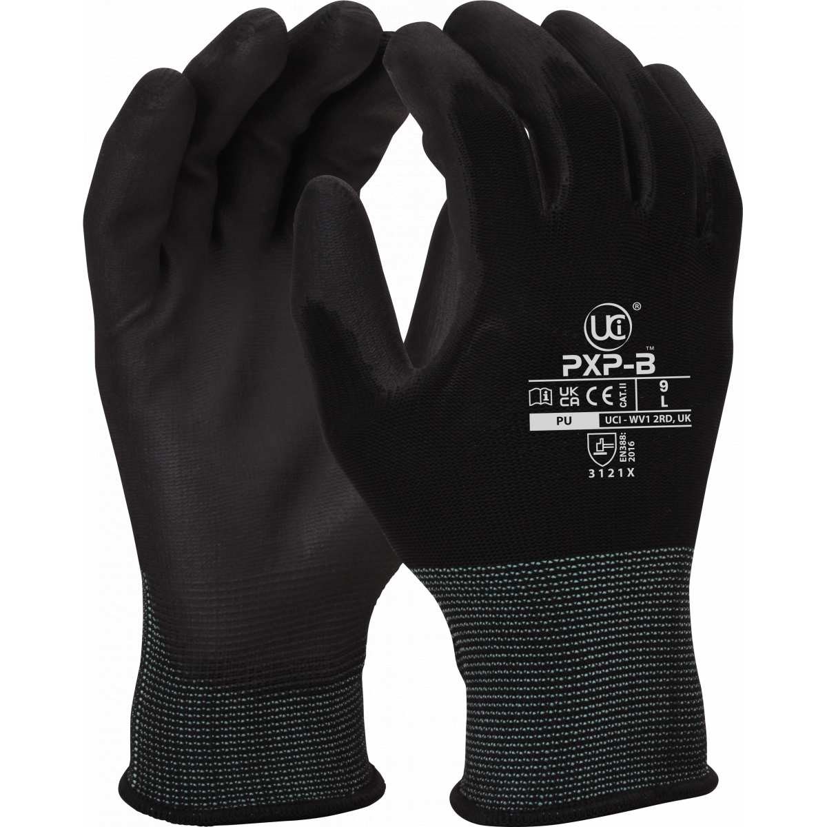 Black PU Palm Coated on Black Liner Precision Work Gloves cheapest